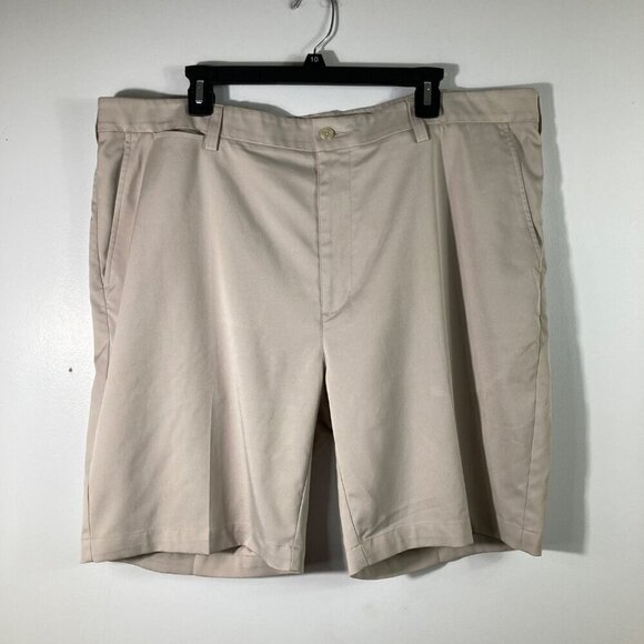 Mens Roundtree & Yorke Performance Shorts 9" Tan 42 - Picture 1 of 6